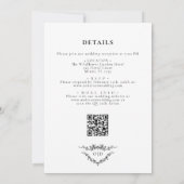 Invitation All In One Victorian Français Balck Code QR Mariag (Dos)