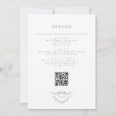 Invitation All In One Victorian Sage Green QR Code Mariage (Dos)