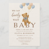 Invitation All in One We Can Bearly Wait Baby Shower (Devant)