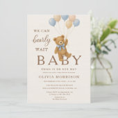 Invitation All in One We Can Bearly Wait Baby Shower (Debout devant)