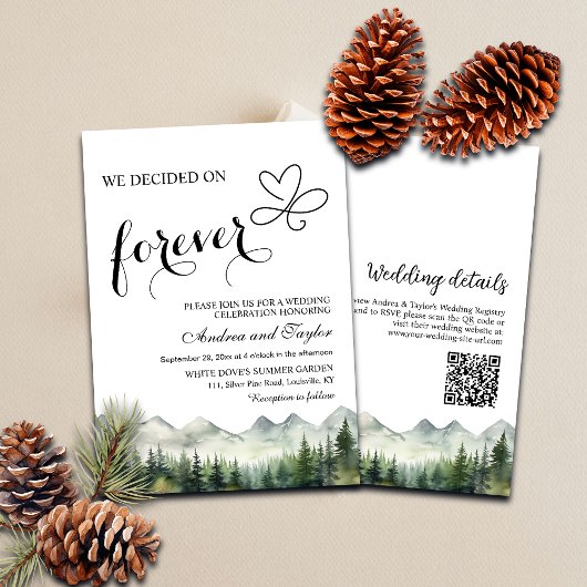 Invitation All in One We decided on Forever QR Code Wedding