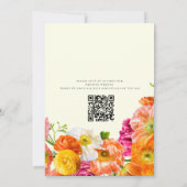 Invitation all in one wedding qr code orange poppy wedding (Dos)