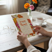 Invitation all in one wedding qr code orange poppy wedding