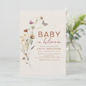 Invitation All in One Wildflower Baby in Bloom Faux Linen (Debout devant)
