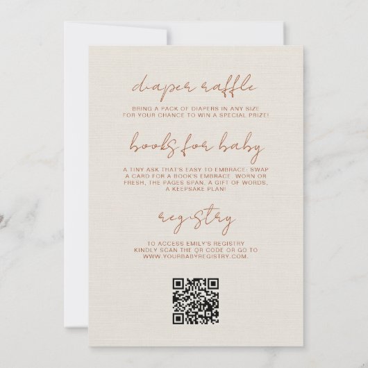 Invitation All in One Wildflower Baby in Bloom Faux Linen (Dos)