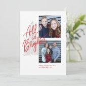 Invitation All is Brighton 2 Photo Christmas Card (Debout devant)