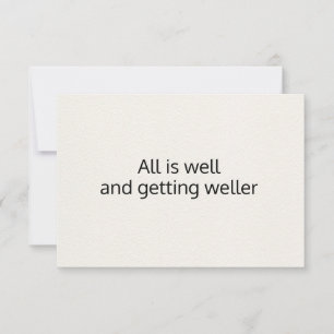 Invitation All is Well Black White Basic Affirmation Card