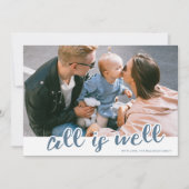 Invitation All is Well Script Overlay Photo Holiday Card (Devant)