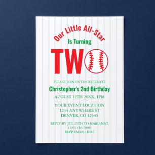 Invitation All-Star Baseball 2e anniversaire