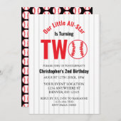 Invitation All-Star Baseball 2e anniversaire (Devant / Derrière)
