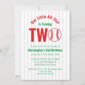 Invitation All-Star Baseball 2e anniversaire (Devant)