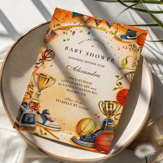 Invitation All Star Basketball Baby Shower