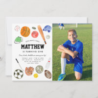 All Star Sports Balls Team Kid Boy Photo Anniversa