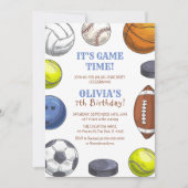 Invitation All-Star Sports Jeu Heure Anniversaire (Devant)