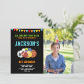 Invitation All Stars Black Sports Party Anniversaire avec pho (Debout devant)