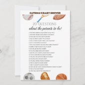 Invitation All Stars Sports Baby shower - Nom modifiable, 5x7 (Devant)