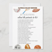 Invitation All Stars Sports Baby shower - Nom modifiable, 5x7 (Devant)