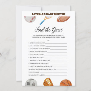 Invitation All Stars Sports Baby shower - Nom modifiable, 5x7