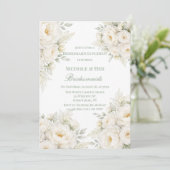 Invitation All White Floral Bridesmaids Luncheon (Debout devant)