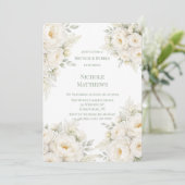 Invitation All White Floral Brunch and Bubbly (Debout devant)