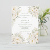 Invitation All White Floral Engagement Party (Debout devant)