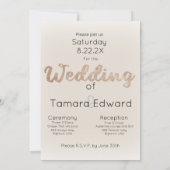 Invitation Aller à la Chapelle Champagne Foil avec photo (Dos)