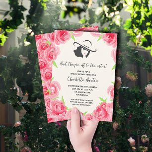 Invitation Aller à la Fête des mariées des roses roses de l'a