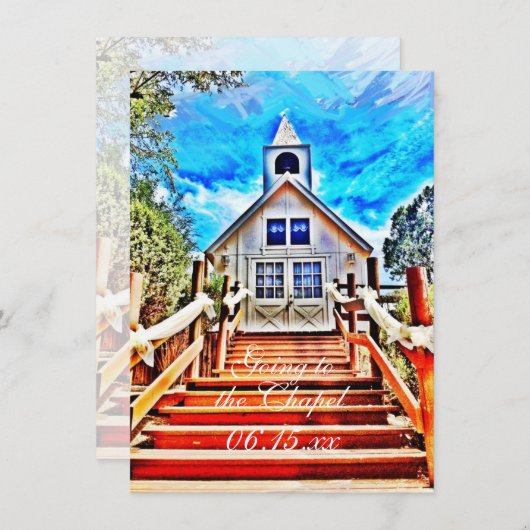 Invitation Aller à l'Mariage campagnard de chapelle Invitatio (Devant / Derrière)