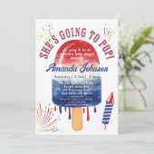 Invitation Aller à Pop Fireworks Popsicle 4e Baby shower (Debout devant)