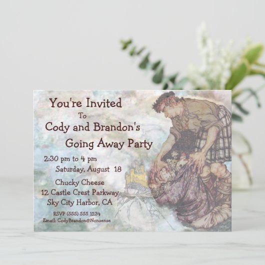 Invitation Aller loin paquets de géant de conte de fées (Debout devant)