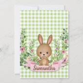 Invitation Aller sur | Anniversaire de Bunny mignon (Dos)