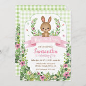 Invitation Aller sur | Anniversaire de Bunny mignon (Devant / Derrière)