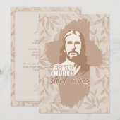 Invitation Allez À L'Église... ! Jésus-Christ. Christian Prea (Devant / Derrière)