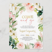 Invitation Allez, Baby shower fille (Devant / Derrière)