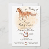 Invitation Allez bébé aller courir cheval poulain baby shower (Devant)