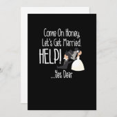 Invitation Allez Chéri, Mariage Aide! Drôle (Devant / Derrière)