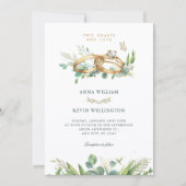 Invitation Alliance de mariage aux feuilles vertes minimalist (Devant)