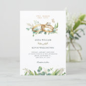 Invitation Alliance de mariage aux feuilles vertes minimalist (Debout devant)
