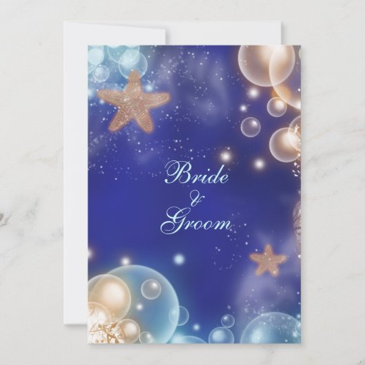 Invitation Alliance de mariage en ivoire bleu #2 (Devant)