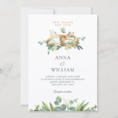 Invitation Alliance de mariage minimaliste feuilles vertes (Devant)