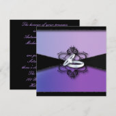 Invitation alliances de mariage élégantes mariage violet et n (Devant / Derrière)
