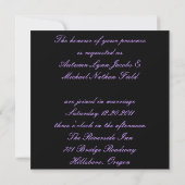 Invitation alliances de mariage élégantes mariage violet et n (Dos)