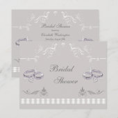 Invitation Alliances et Fête de la mariée scintillantes de (Devant / Derrière)