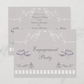 Invitation Alliances et fiançailles scintillants romantiques (Devant / Derrière)