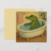 Invitation Alligator à l'heure du bain (Devant / Derrière)