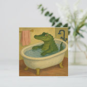 Invitation Alligator à l'heure du bain (Debout devant)