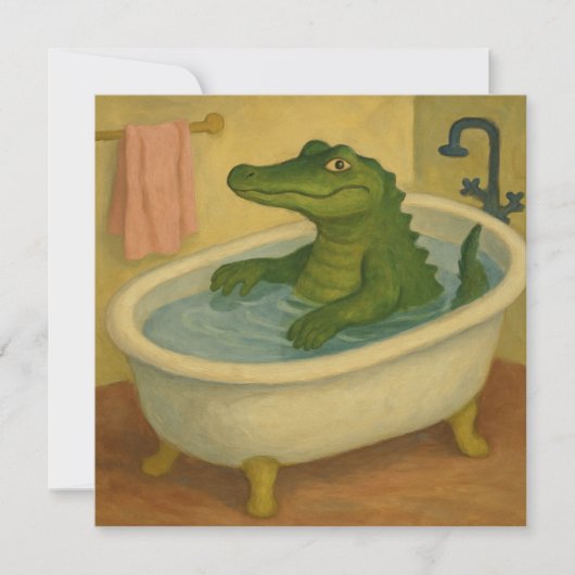 Invitation Alligator à l'heure du bain (Devant)
