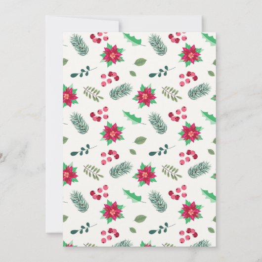Invitation Alligator a Santa Hat Poinsettias Noël (Dos)
