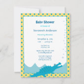 Invitation Alligator bleu et jaune Baby Boy Douche (Devant)