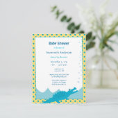 Invitation Alligator bleu et jaune Baby Boy Douche (Debout devant)